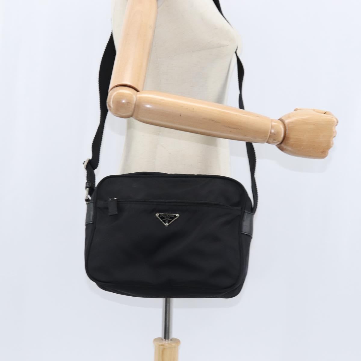 Prada Front Pocket Camera Bag Tessuto, BLACK, NYLON, Shoulder bag