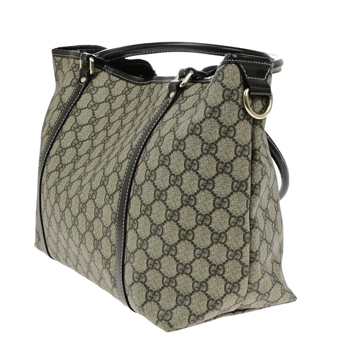 Gucci Joy Tote GG Coated Canvas with Leather, BROWN, CANVAS, Tote bag