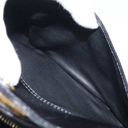 Celine Circle Logo Shoulder Bag Leather, Black, Leather, Shoulder Bag