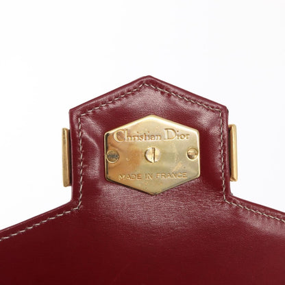 Christian Dior Vintage CD Logo Shoulder Bag Leather, RED, LEATHER, Shoulder bag