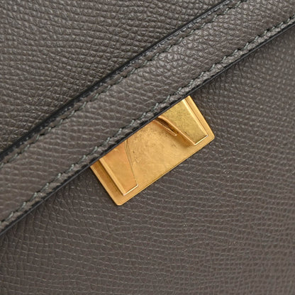 Celine Belt Bag Textured Leather, GRAY, LEATHER, Handbag