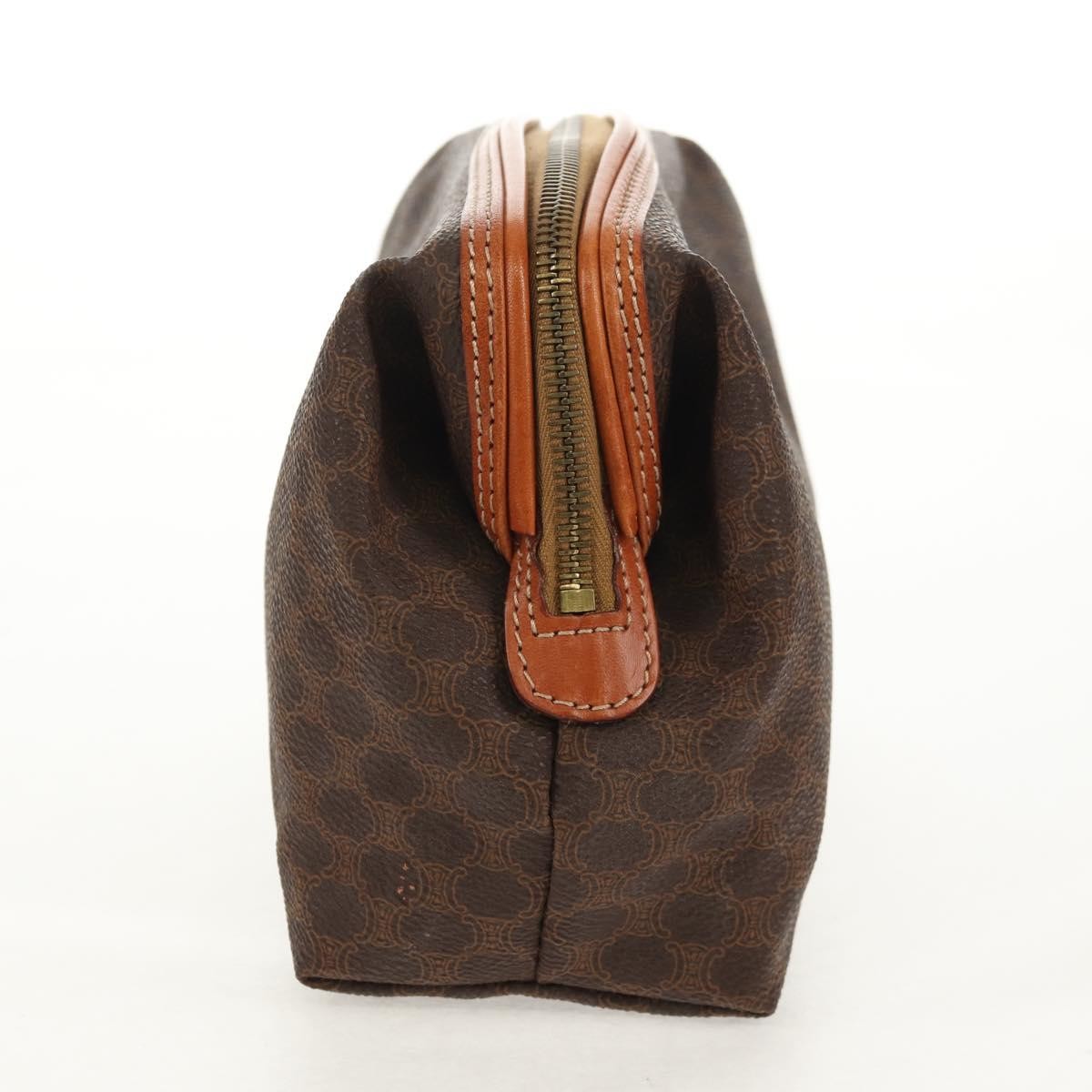 Celine Macadam Pochette Canvas and Leather, BROWN, CANVAS, Clutche & pouche