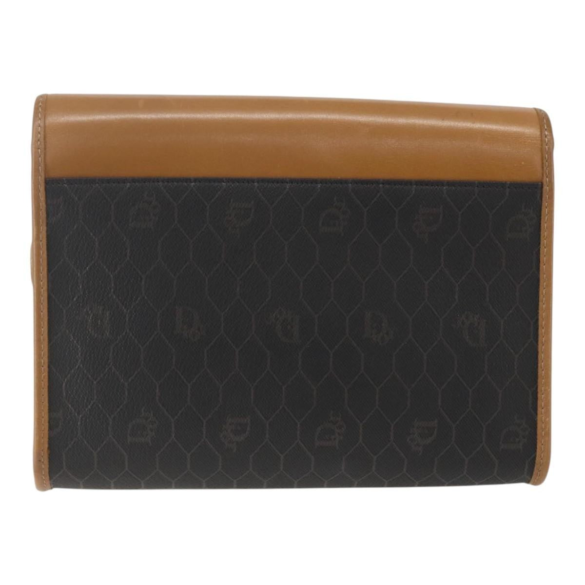 Christian Dior Vintage Honeycomb Shoulder Bag Canvas and Leather, BLACK, PVC, Shoulder bag