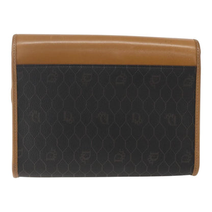 Christian Dior Vintage Honeycomb Shoulder Bag Canvas and Leather, BLACK, PVC, Shoulder bag