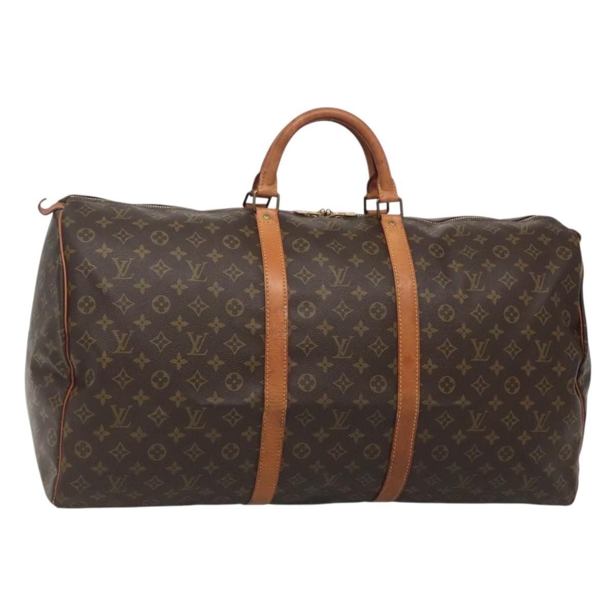 Louis Vuitton Keepall Bag Monogram Canvas, BROWN, CANVAS, Travel bag