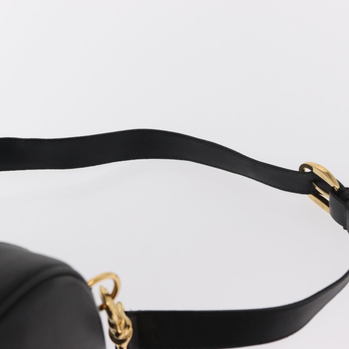Gucci Vintage Bamboo Sling Backpack Leather, BLACK, LEATHER, Shoulder bag