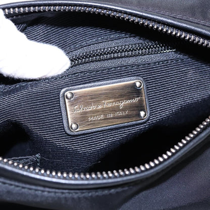 Salvatore Ferragamo Vintage Chain Shoulder Bag Nylon, BLACK, NYLON, Shoulder bag