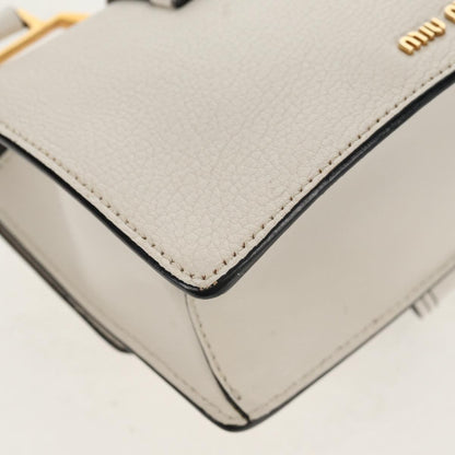 Miu Miu Madras Crystal Buckle Shoulder Bag Leather, WHITE, LEATHER, Shoulder bag