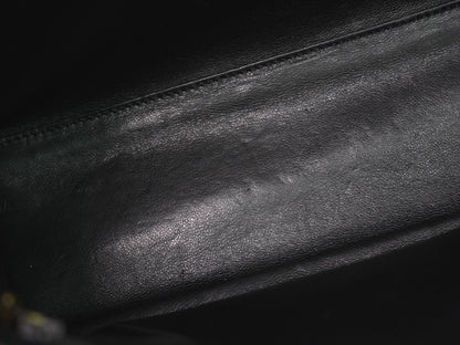 Chanel Vintage Logo Tote Leather, BLACK, LEATHER, Tote bag