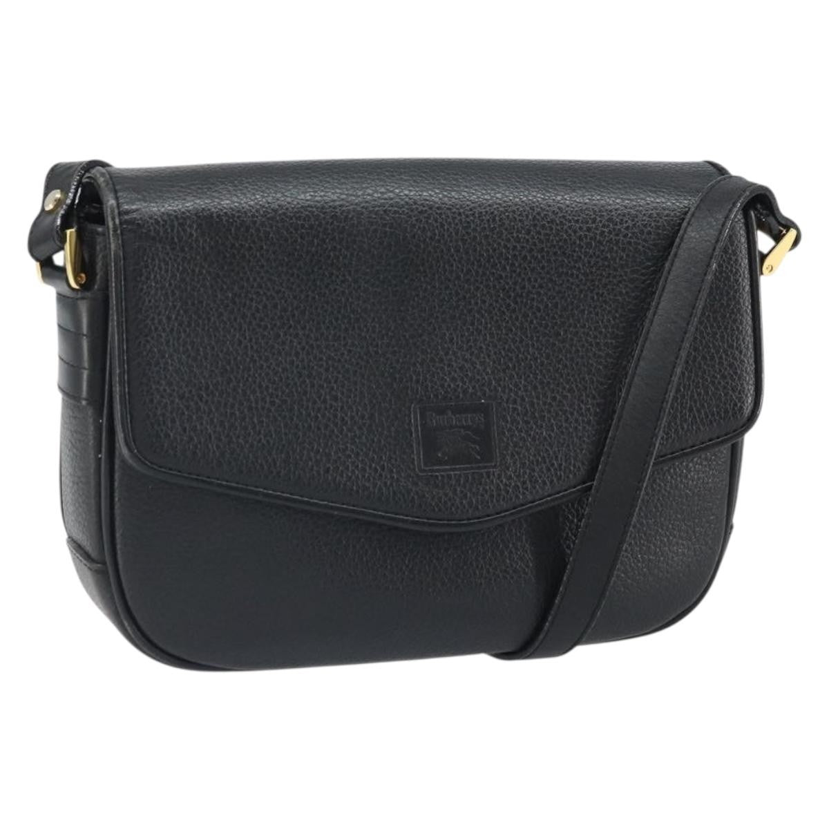 Burberry Flap Shoulder Bag Leather, BLACK, LEATHER, Shoulder bag