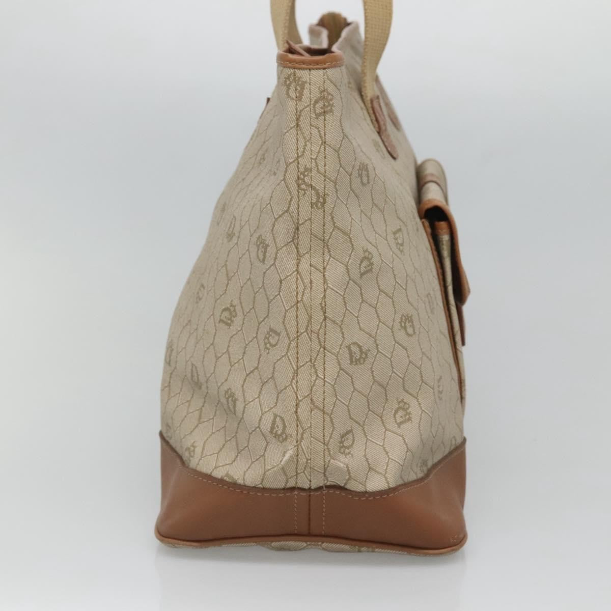 Christian Dior Front Pocket Convertible Tote Canvas, BEIGE, CANVAS, Tote bag