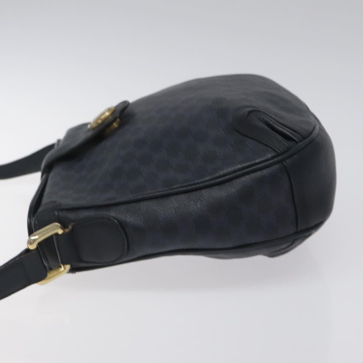 Celine Vintage Macadam Shoulder Bag Canvas and Leather, BLACK, CANVAS, Shoulder bag