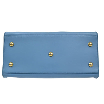 Saint Laurent Classic Y Cabas Leather, BLUE, LEATHER, Tote bag