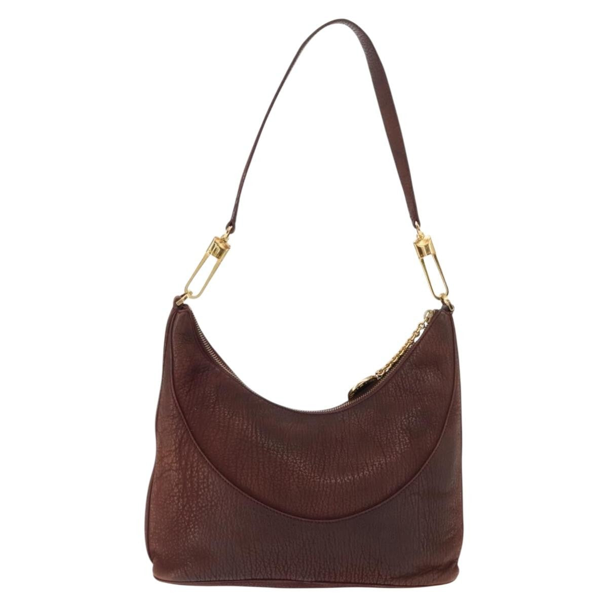Bvlgari Medallion Frame Shoulder Bag Leather, BROWN, LEATHER, Shoulder bag