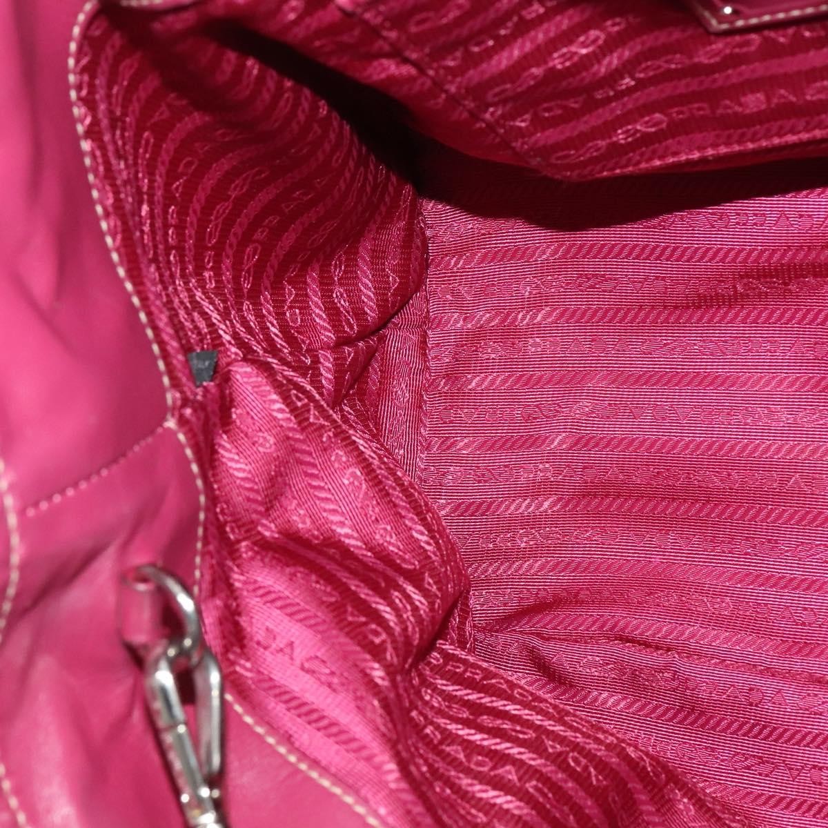 Prada Convertible Belted Hobo Tessuto with Leather, Pink, Nylon, Tote Bag