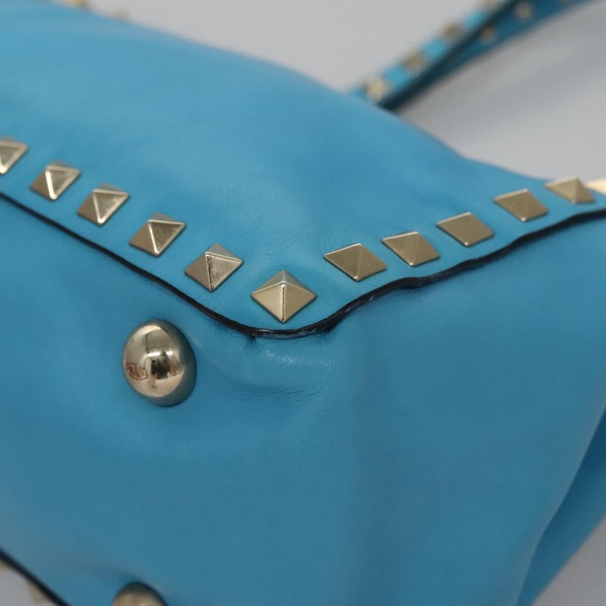 Valentino Garavani Rockstud Tote Soft Leather, BLUE, LEATHER, Tote bag