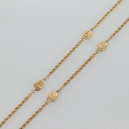 Christian Dior CD Round Pendant Necklace Metal, GOLD, METAL, Necklace
