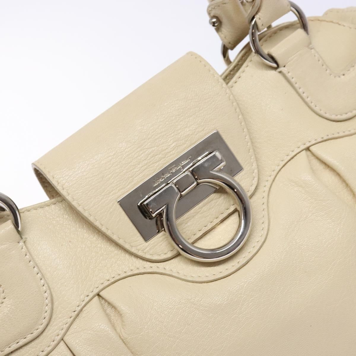 Salvatore Ferragamo Marisa Satchel Leather, ECRU, LEATHER, Handbag