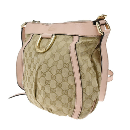 Gucci D-Ring Shoulder Bag (Outlet) GG Canvas, Brown, Canvas, Shoulder Bag