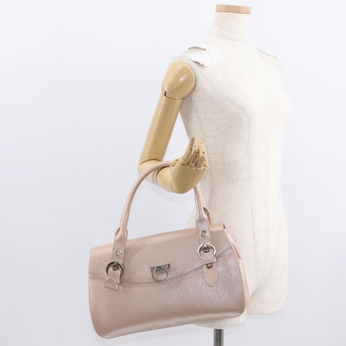 Salvatore Ferragamo Gancini Shoulder Bag Leather, PINK, LEATHER, Shoulder bag