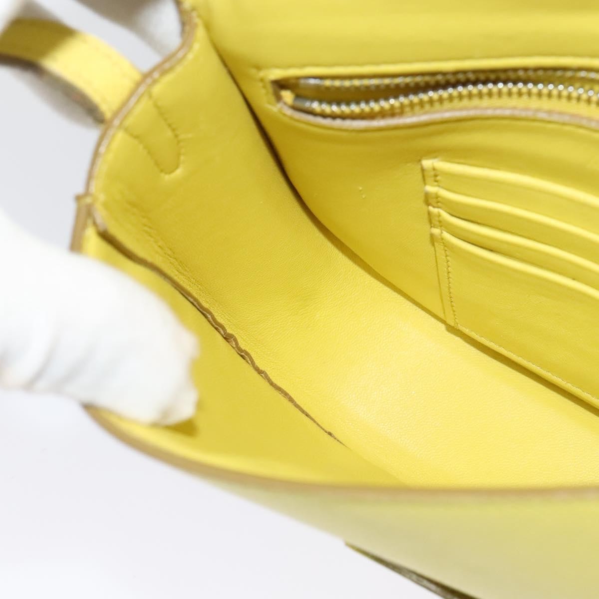 Celine Trotteur Crossbody Bag Grainy Leather, YELLOW, LEATHER, Crossbody bag