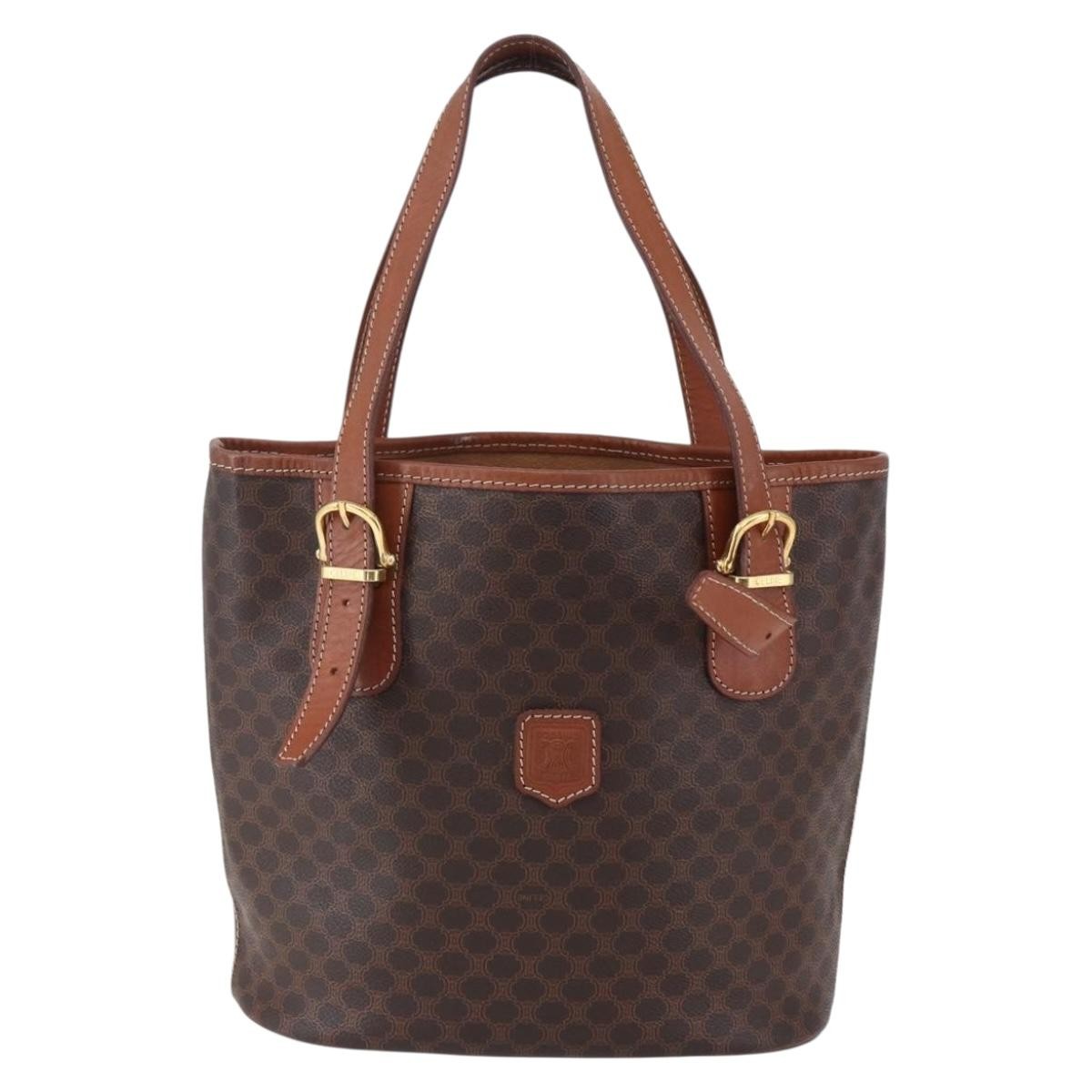 Celine Vintage Macadam Tote bag Canvas, BROWN, CANVAS, Tote bag