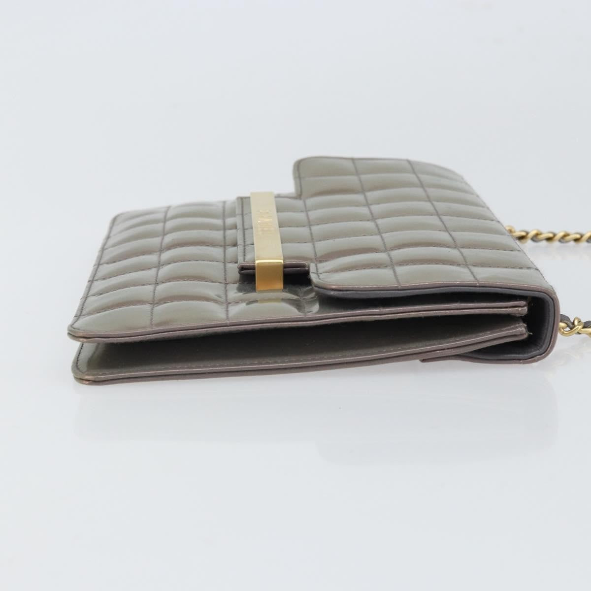 Chanel Chocolate Bar Chain Flap Bag Quilted Patent, PURPLE, PATENT_LEATHER, Handbag