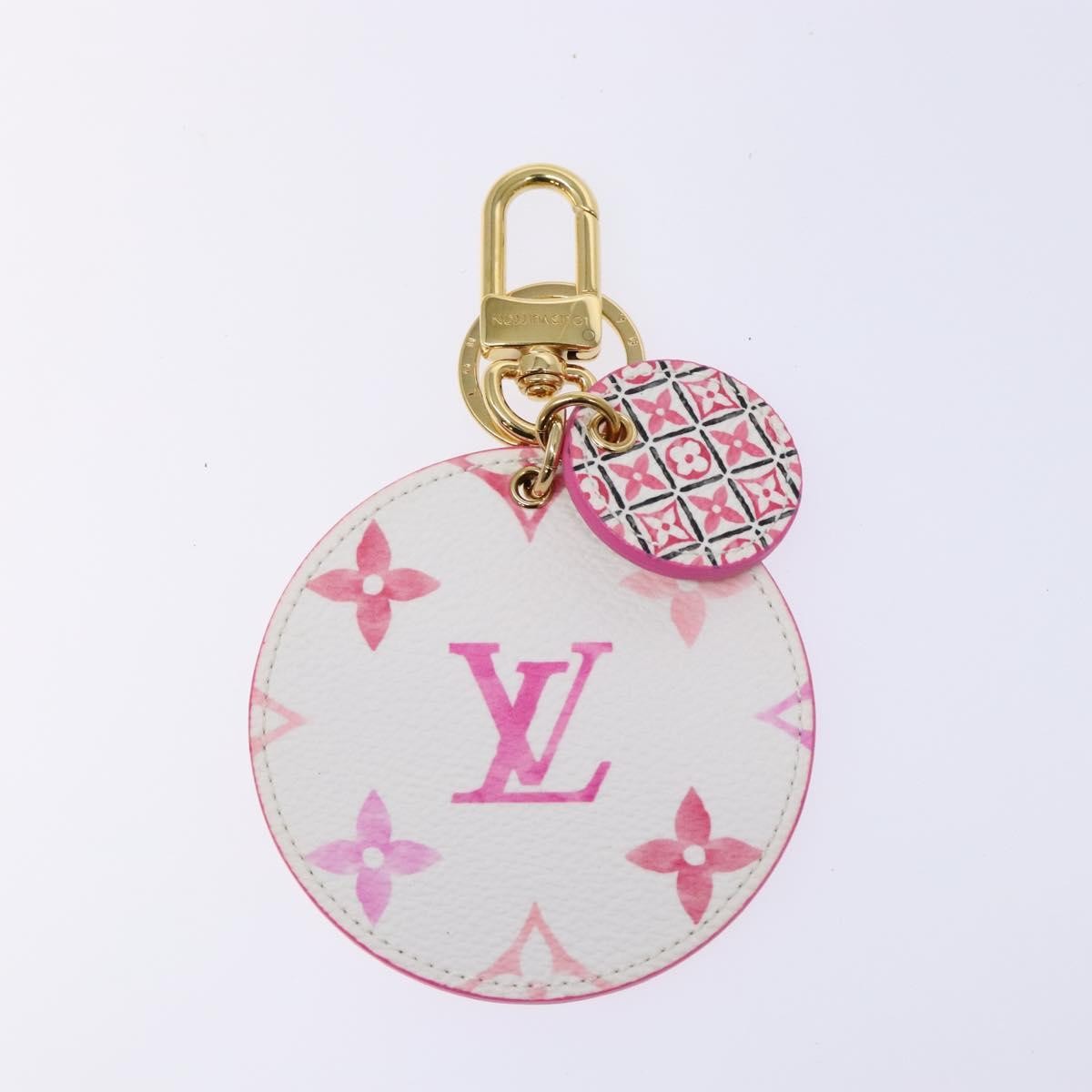 Louis Vuitton Illustre Bag Charm and Key Holder Spring in the City Monogram Giant Canvas, PINK, CANVAS, Charms and Keychains