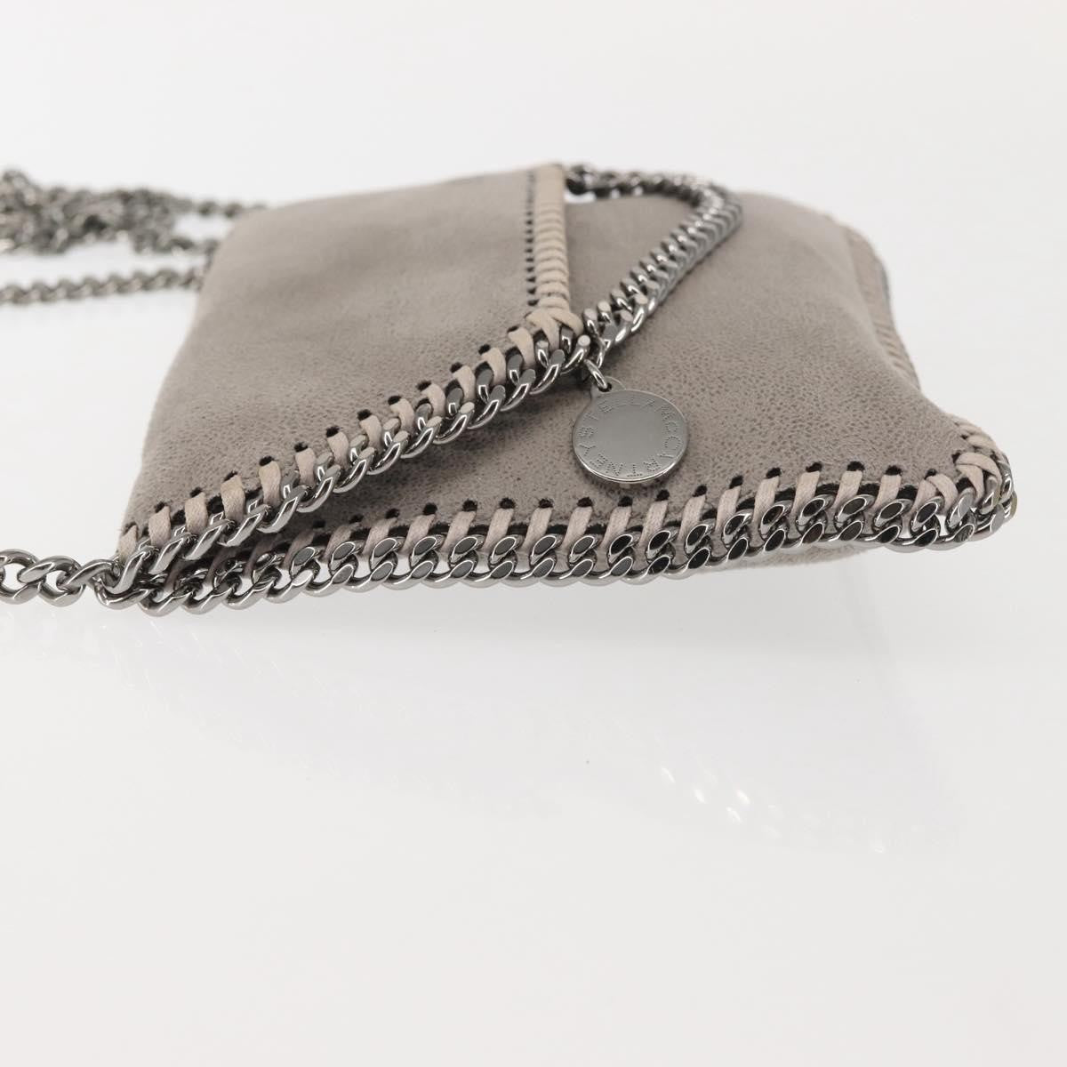 Stella McCartney Falabella Fold Over Flap Crossbody Bag Shaggy Deer, GRAY, SUEDE, Crossbody bag