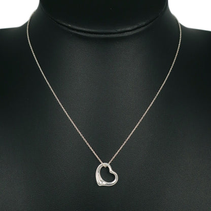 Tiffany & Co. Elsa Peretti Open Heart Pendant Necklace Sterling Silver, SILVER, SILVER, Necklace