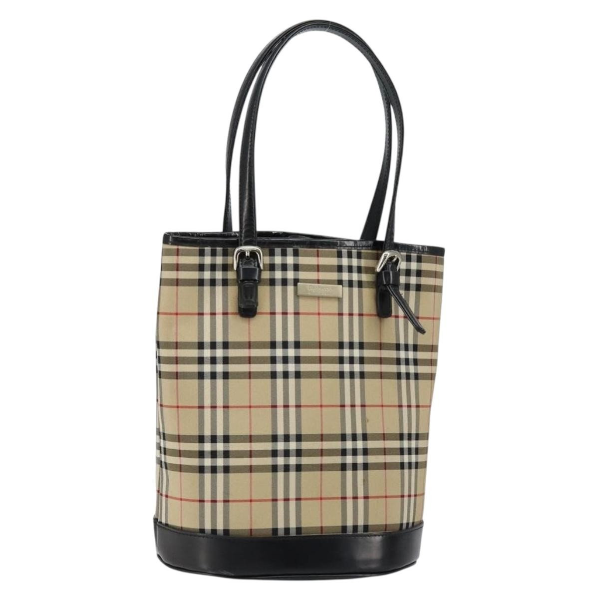 Burberry Nova Check Tote Canvas and Leather, BEIGE, CANVAS, Tote bag