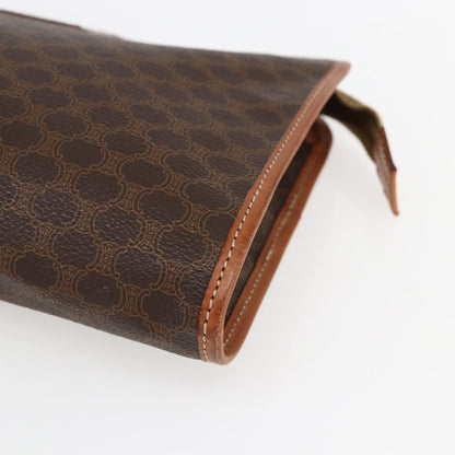 Celine Macadam Pochette Canvas and Leather, BROWN, CANVAS, Clutche & pouche