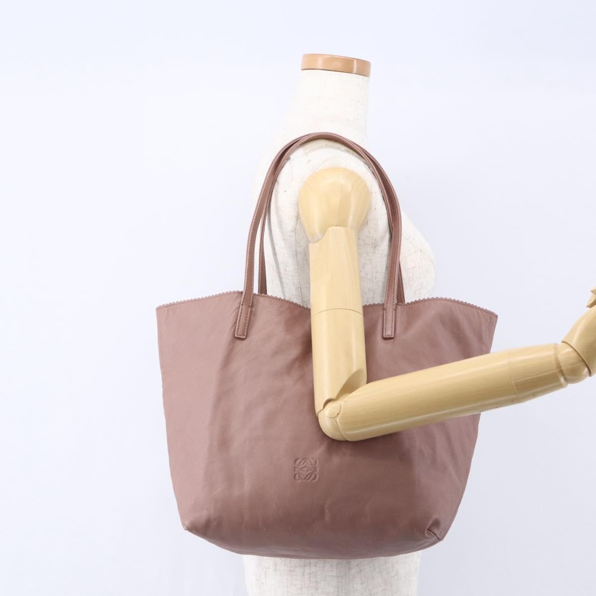 Loewe Vintage Anagram Tote Leather, PINK, LEATHER, Tote bag