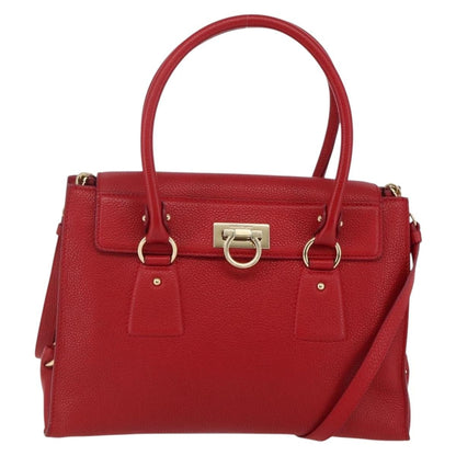 Salvatore Ferragamo Lotty Satchel Leather, RED, LEATHER, Handbag