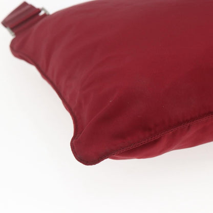 Prada Zip Top Messenger Bag Tessuto, RED, NYLON, Shoulder bag