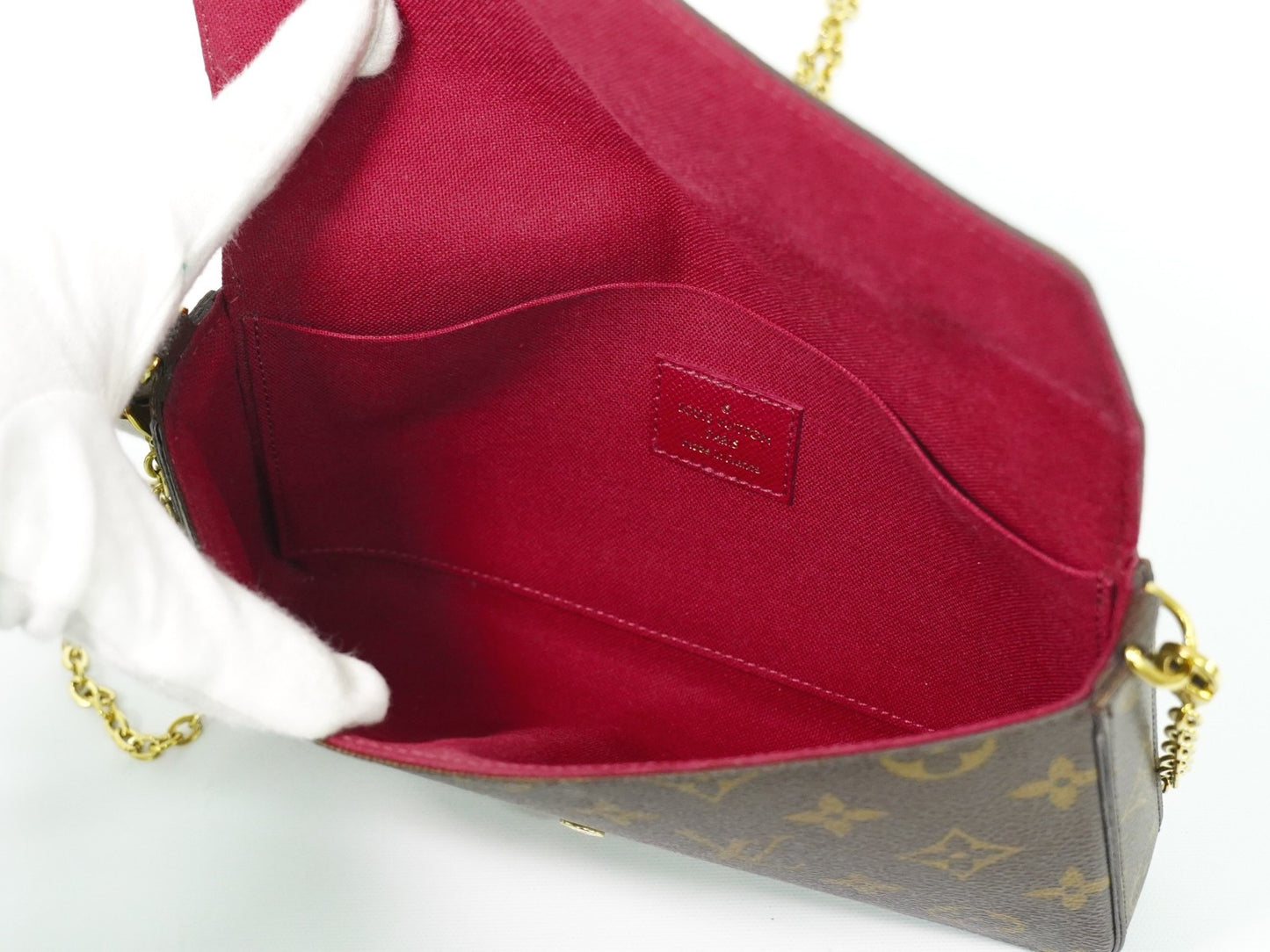 Louis Vuitton Felicie Pochette Monogram Canvas, BROWN, CANVAS, Clutche & pouche