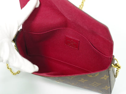 Louis Vuitton Felicie Pochette Monogram Canvas, BROWN, CANVAS, Clutche & pouche