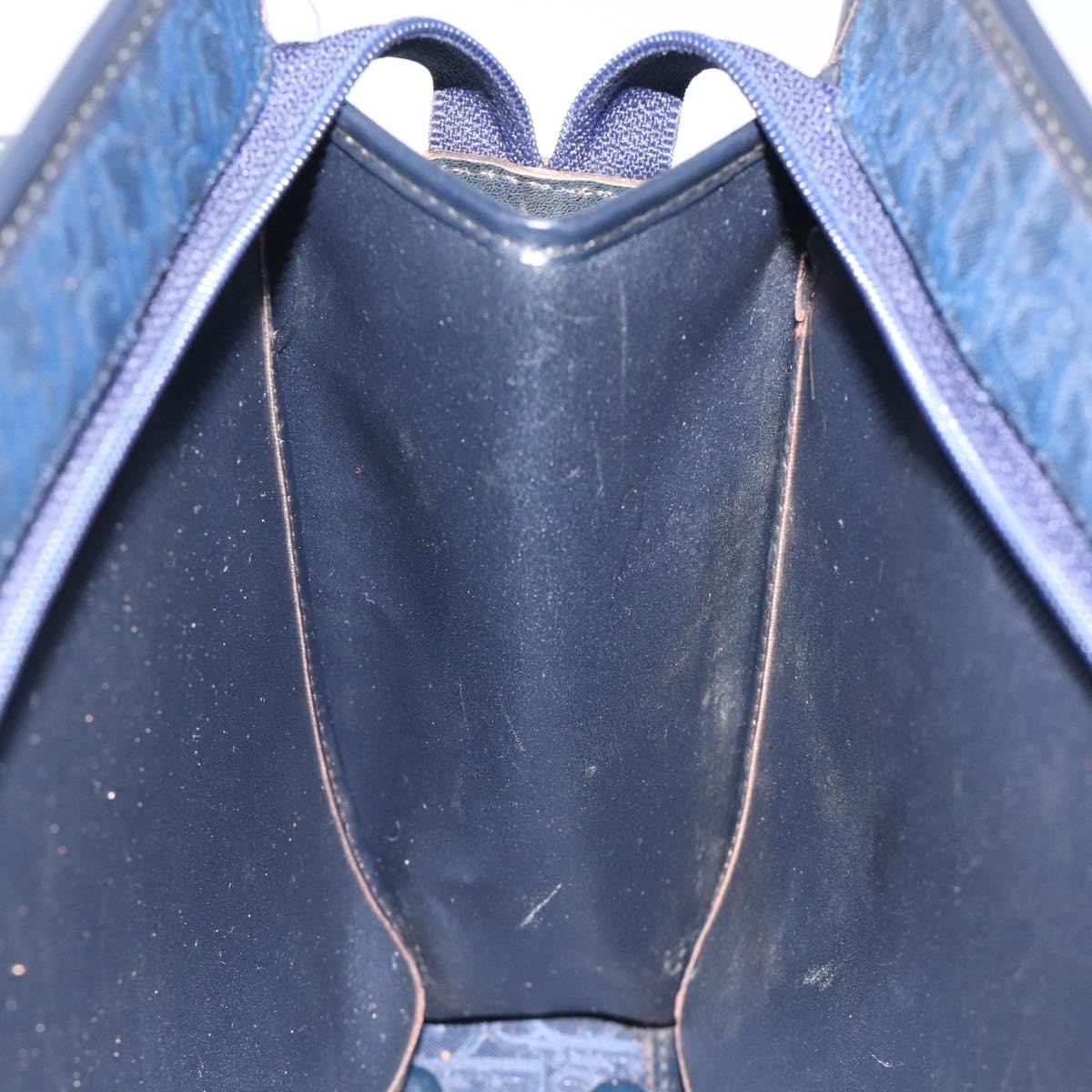 Christian Dior Vintage Trotter Handbag Canvas, NAVY, CANVAS, Handbag