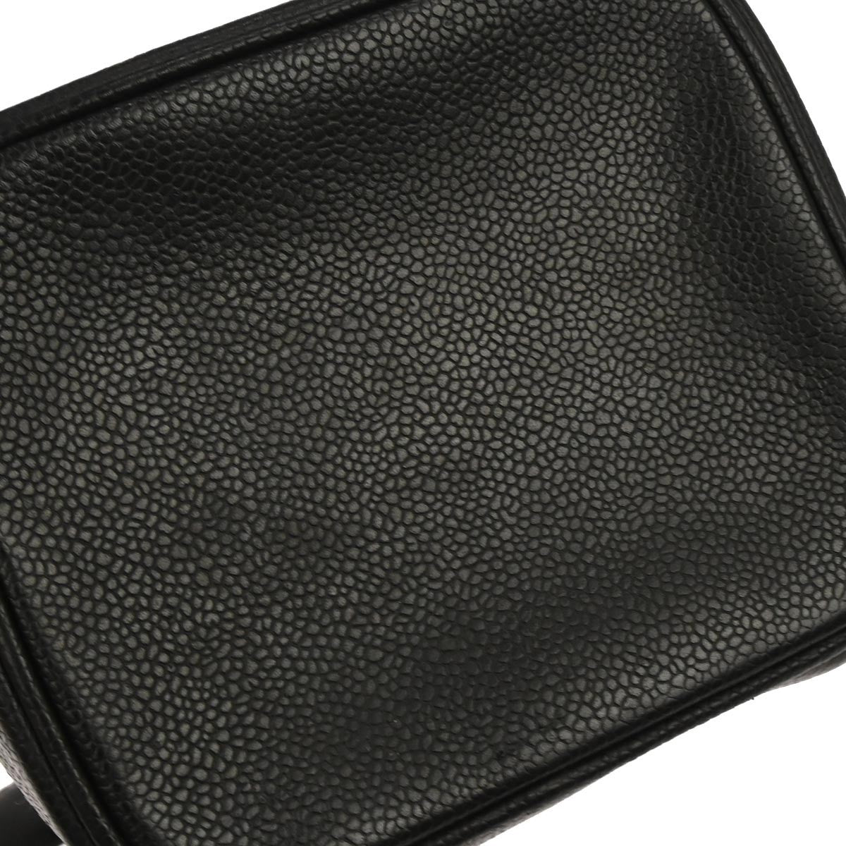 Chanel Vintage Timeless Cosmetic Case Caviar, BLACK, LEATHER, Handbag
