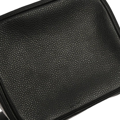 Chanel Vintage Timeless Cosmetic Case Caviar, BLACK, LEATHER, Handbag