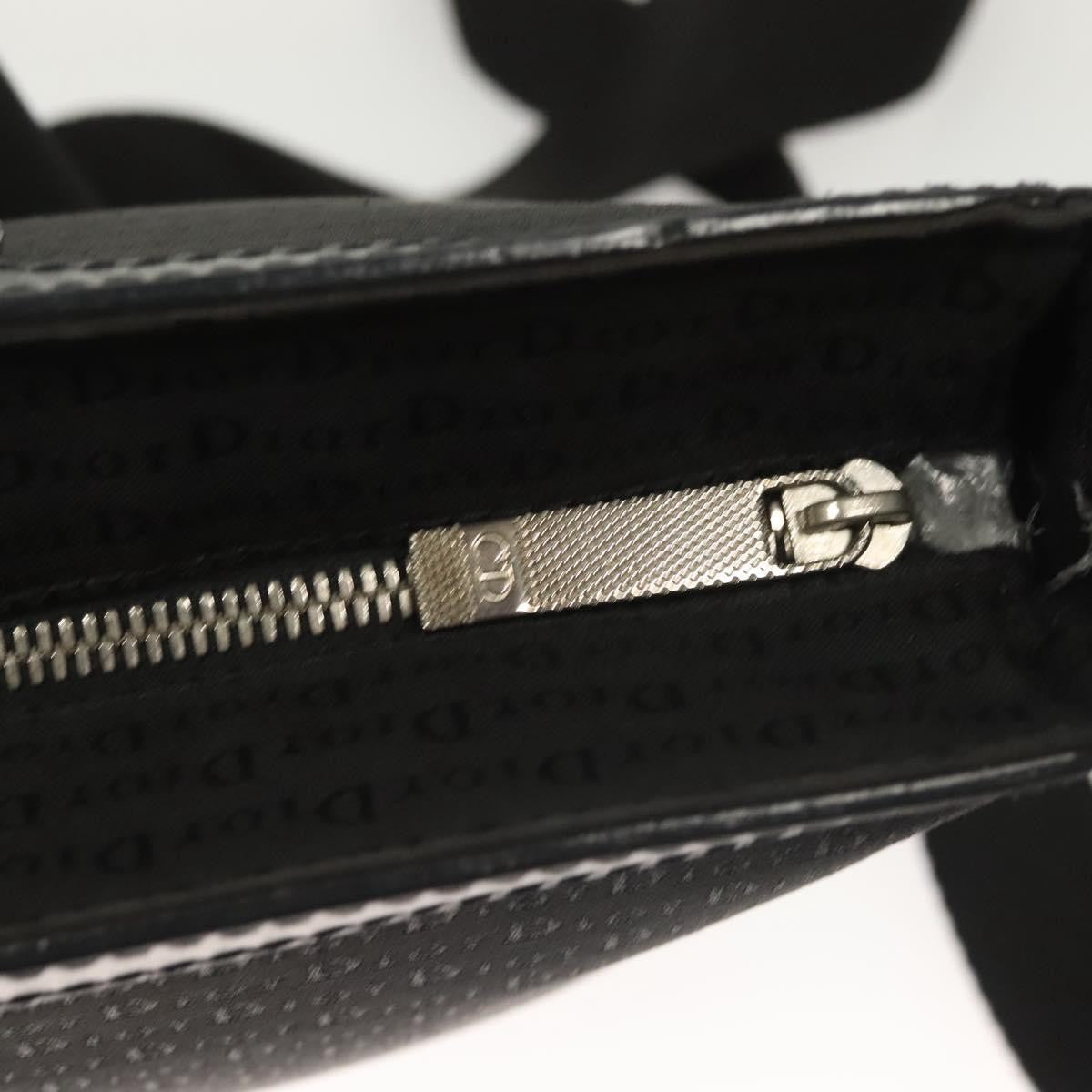 Christian Dior Vintage Zip Shoulder Bag Diorissimo Canvas, BLACK, CANVAS, Shoulder bag