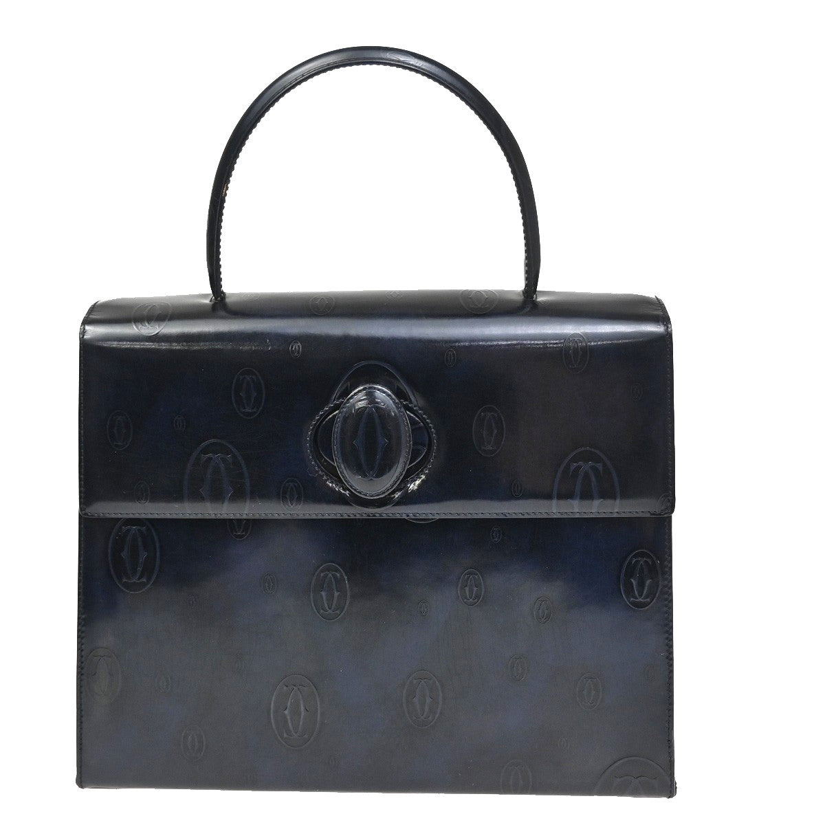 cartier Happy Birthday Handbag Patent Leather, NAVY, PATENT_LEATHER, Handbag