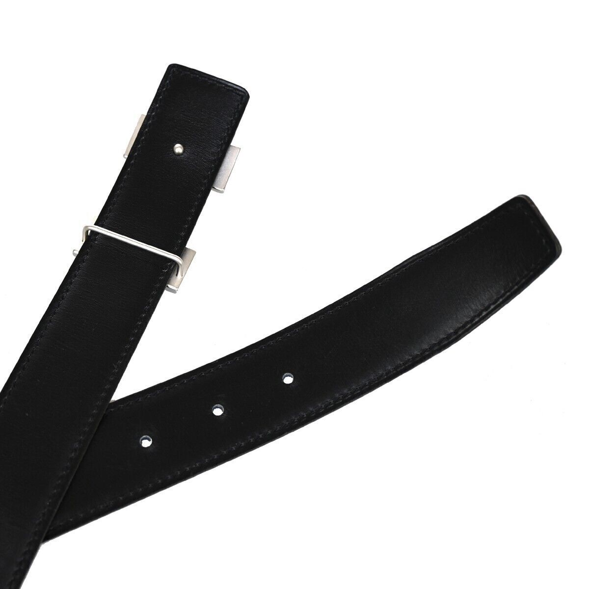 Hermes Constance Reversible Belt Leather, NAVY, LEATHER, Belts