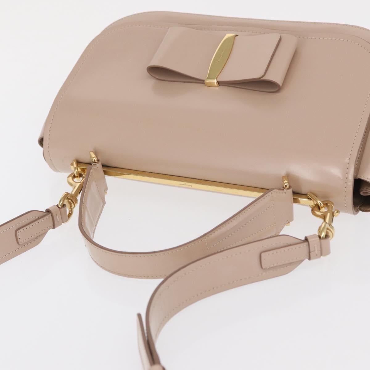 Salvatore Ferragamo Vala Handbag Leather, BEIGE, LEATHER, Handbag