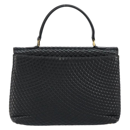 Bally Vintage Handbag Quilted Leather, BLACK, LEATHER, Handbag