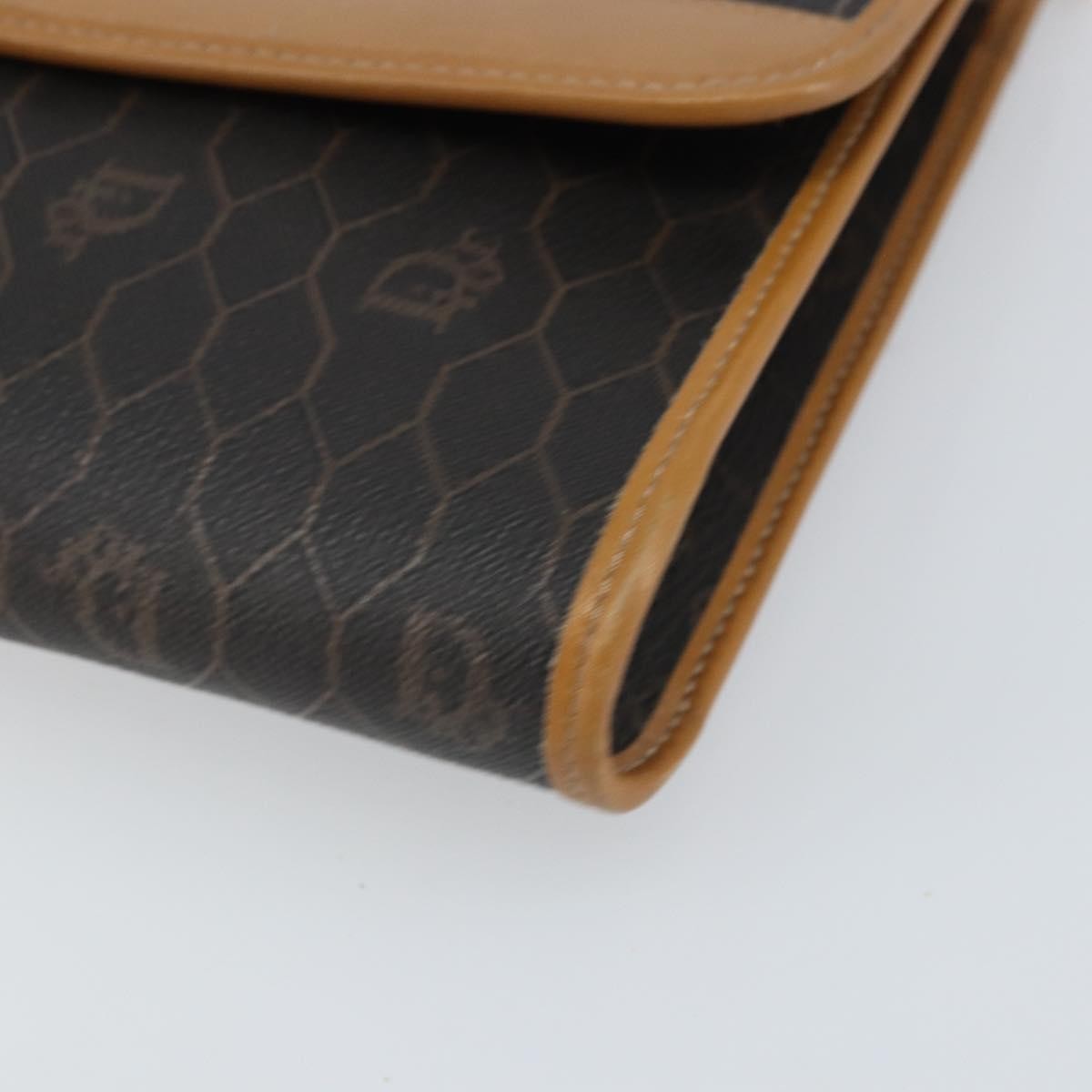 Christian Dior Vintage Honeycomb chain Canvas, BLACK, CANVAS, Shoulder bag