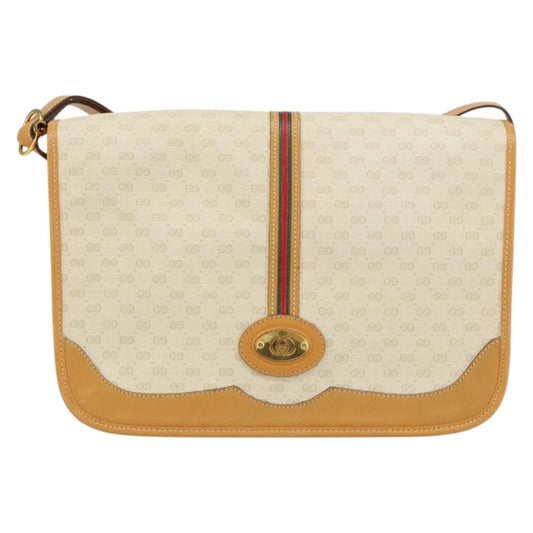 Gucci Vintage Web Sherry Line Handbag Micro GG Canvas, BEIGE, CANVAS, Shoulder bag
