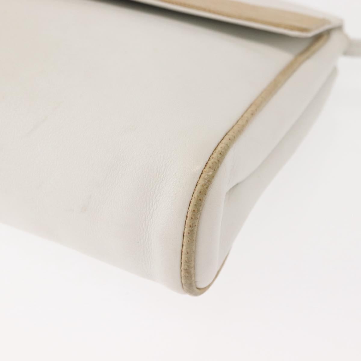 Celine Shoulder Bag Leather, WHITE, LEATHER, Shoulder bag