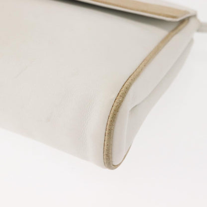 Celine Shoulder Bag Leather, WHITE, LEATHER, Shoulder bag