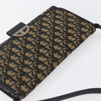 Christian Dior Vintage Trotter Flap Shoulder Bag Diorissimo Canvas, NAVY, CANVAS, Shoulder bag